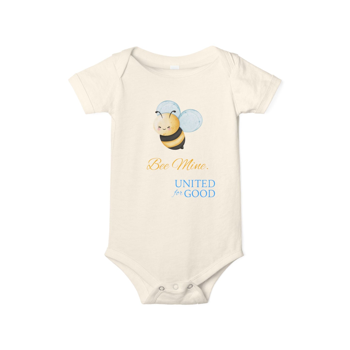 UNITED FOR GOOD Cotton Onesie: Bee mine.