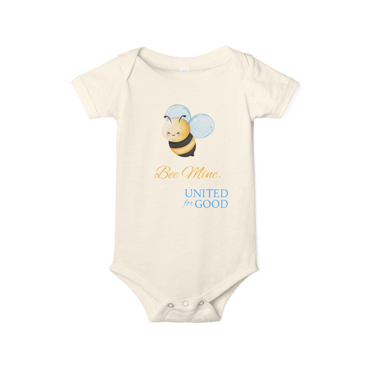 UNITED FOR GOOD Cotton Onesie: Bee mine.