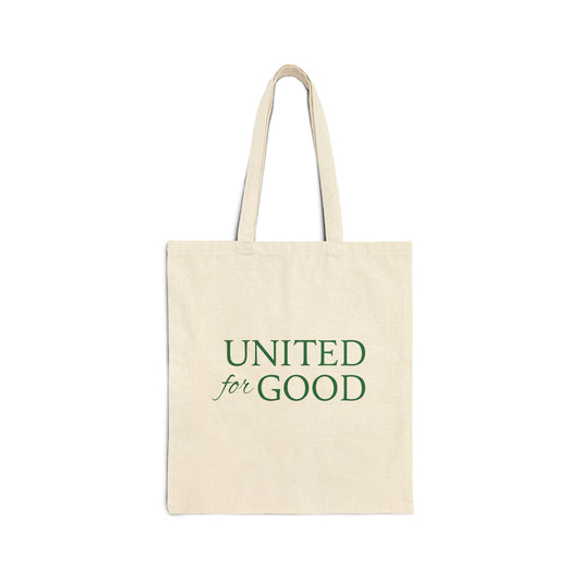UNITED FOR GOOD Cotton Canvas Tote: Emerald