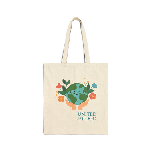UNITED FOR GOOD Cotton Canvas Tote: Peaceful Planet