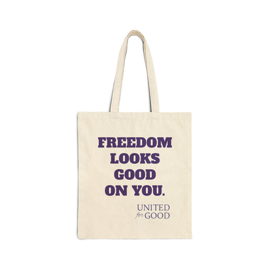 UNITED FOR GOOD Cotton Canvas Tote: Freedom (Purple)