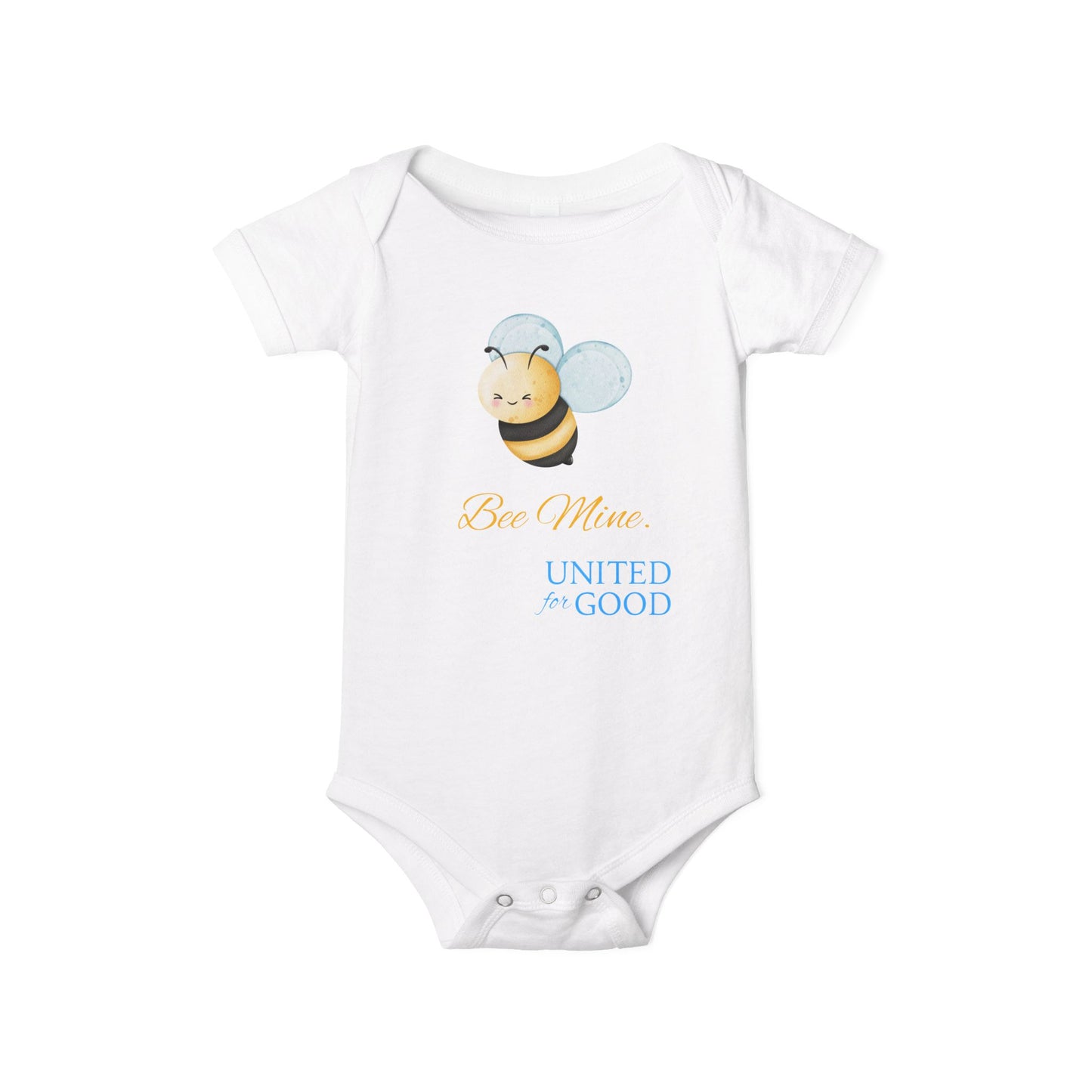 UNITED FOR GOOD Cotton Onesie: Bee mine.