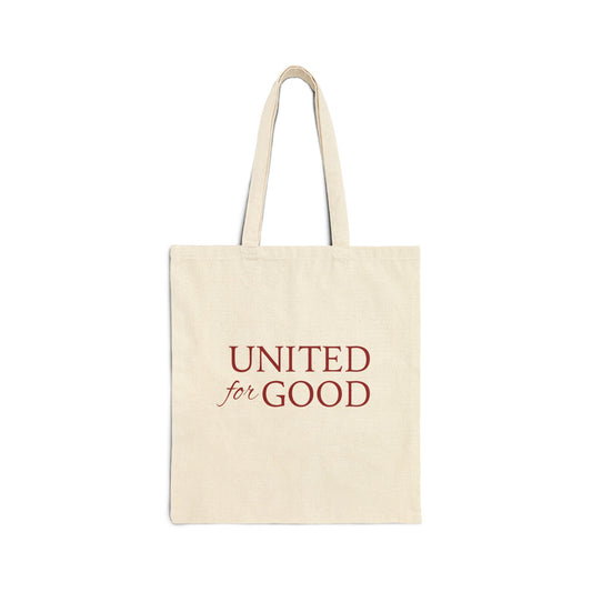 UNITED FOR GOOD Cotton Canvas Tote: Crimson
